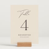 "Love Story" - Table Numbers in Mocha by Jennifer Postorino - Displayed (stand not included)