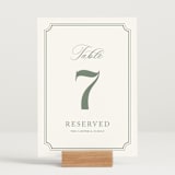 "Avery" - Table Numbers in Sage by Jennifer Postorino - Displayed (stand not included)