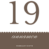 "Sweet scallop" - Table Numbers in Taupe by Annie Clark - Detail