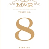 "Ornate Monogram" - Table Numbers in Faux Gold by Kristen Smith - Detail