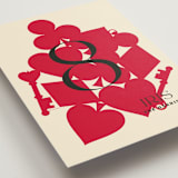 "Pair of Hearts from Disney's Alice In Wonderland" - Table Numbers in Ruby by Baumbirdy - Detail