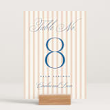 "Preppy" - Table Numbers in Coral by Erin German - Displayed (stand not included)