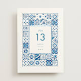 "watercolor tile" - Table Numbers in Navy by Anastasia Makarova - Front