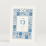 "watercolor tile" - Table Numbers in Navy by Anastasia Makarova - Folded