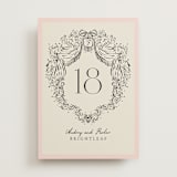 "Hand Illustrated Crest" - Table Numbers in Peony by Jackie Crawford - Front
