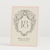 "Hand Illustrated Crest" - Table Numbers in Peony by Jackie Crawford - Folded
