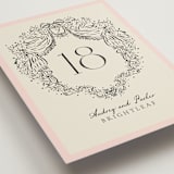 "Hand Illustrated Crest" - Table Numbers in Peony by Jackie Crawford - Detail
