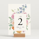 "Floral Pop" - Table Numbers in Tropical by Itsy Belle Studio - Displayed (stand not included)