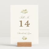 "Avalon" - Table Numbers in Chiffon by Everett Paper Goods - Displayed (stand not included)