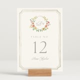 "Chelsea" - Table Numbers in Hibiscus by Everett Paper Goods - Displayed (stand not included)