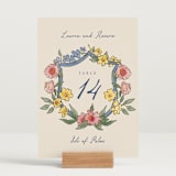 "A wedding in Low Country" - Table Numbers in Cornflower by Chris Griffith - Displayed (stand not included)