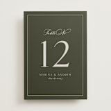 "refined" - Table Numbers in Deep Olive by Nicole Walsh - Front