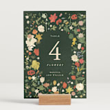 "all the flowers of the world" - Table Numbers in Garden by Sumak Studio - Displayed (stand not included)