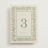 "Framed Floral" - Table Numbers in Mustard by Baumbirdy - Front