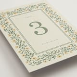 "Framed Floral" - Table Numbers in Mustard by Baumbirdy - Detail