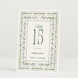 "Vintage Sketched" - Table Numbers in Wisteria by Jenna Holcomb - Folded