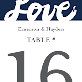 "Brushed Love" - Table Numbers in Night Navy by Lisa Guerrero - Detail