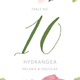 "Watercolor Floral" - Table Numbers in Olive by Yao Cheng Design - Detail