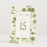 "West Coast Toile" - Table Numbers in Palm by Jenna Holcomb - Folded