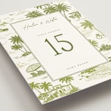 "West Coast Toile" - Table Numbers in Palm by Jenna Holcomb - Detail