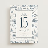 "Mountain Toile" - Table Numbers in Denim by Jenna Holcomb - Front