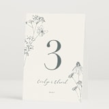 "Sketched Florals" - Table Numbers in Storm by Baumbirdy - Folded