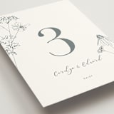 "Sketched Florals" - Table Numbers in Storm by Baumbirdy - Detail