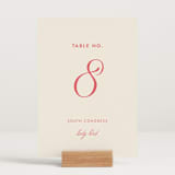 "Montauk" - Table Numbers in Berry by Megan Davis - Displayed (stand not included)
