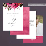 "Peeking Florals" - Table Numbers in Fuchsia by Lori Wemple - Back of Card Options