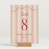 "Thompson" - Table Numbers in Rose by Jennifer Lew - Displayed (stand not included)