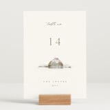 "Rustic Barn" - Table Numbers in Fawn by AK Graphics - Displayed (stand not included)