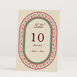 "Mughal Gardens" - Table Numbers in Ivory by Sherley Ferreira - Folded
