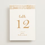 "Tribal Rythm" - Table Numbers in Amber by Selima Akhter - Front