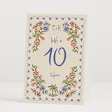 "Artisan Wedding" - Table Numbers in Sea by Chris Griffith - Folded