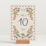 "Artisan Wedding" - Table Numbers in Sea by Chris Griffith - Displayed (stand not included)