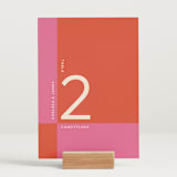 "Color Block" - Table Numbers in Pop by letterfix - Displayed (stand not included)