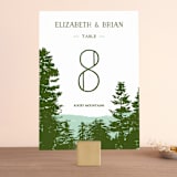 "Mountain View" - Table Numbers in Pine green by Ariel Rutland - Front