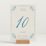 "Puglia" - Table Numbers in Ocean by Pati Cascino - Displayed (stand not included)