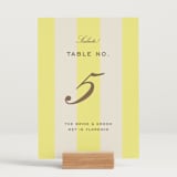 "Campania" - Table Numbers in Limone by Megan Davis - Displayed (stand not included)