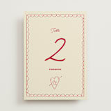 "Crazy Little Thing Called Love" - Table Numbers in Strawberry by Helena Vitto - Front