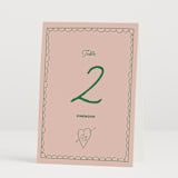 "Crazy Little Thing Called Love" - Table Numbers in Avocado by Helena Vitto - Folded
