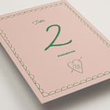 "Crazy Little Thing Called Love" - Table Numbers in Avocado by Helena Vitto - Detail