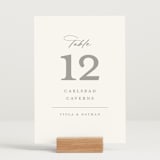 "Overlay" - Table Numbers in Dove by Meggy Masters - Displayed (stand not included)