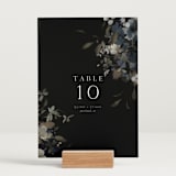 "Vintage Botanical" - Table Numbers in Midnight by Grace Kreinbrink - Displayed (stand not included)