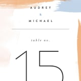 "Watercolor Wisp" - Table Numbers in Blush by Ariel Rutland - Detail