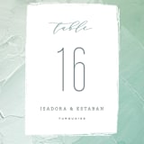 "Painted Sea" - Table Numbers in Seafoam by Hooray Creative - Detail