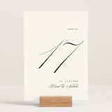 "Written with love" - Table Numbers in Noir Slate by Ana de Sousa - Displayed (stand not included)