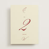 "Elizabeth" - Table Numbers in Burgundy by Helena Vitto - Front