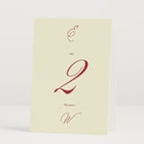 "Elizabeth" - Table Numbers in Burgundy by Helena Vitto - Folded