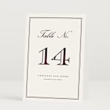 "Engraved names" - Table Numbers in Burgundy by Stacey Meacham - Folded